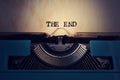 Retro typewriter and text the end Royalty Free Stock Photo