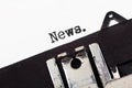 Retro typewriter text news