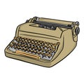 Retro typewriter vector illustration sketch doodle hand drawn wi Royalty Free Stock Photo