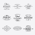 Retro Typography Vector Discount and Sale Labels