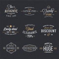 Retro Typography Vector Discount and Sale Labels