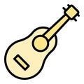 Retro ukulele icon vector flat