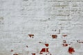 Retro Uneven Brick Wall With White Painted Plaster Background Royalty Free Stock Photo