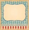 Retro unusual vintage background with ornament. Template for design invitations, posters and other design