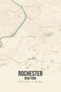 Retro US map of Rochester, New York. Vintage street map.