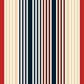 Retro usa Color style seamless stripes pattern. Abstract vector. Royalty Free Stock Photo