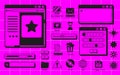 Retro user interface elements set Royalty Free Stock Photo