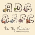 Retro Valentine alphabet