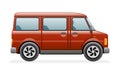 Retro Van Car Icon Realistic 3d Design Vector Illustration