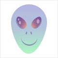 Retro vaporwave face alien isolated y2k style. Aesthetic pop flat vector illustration. Y2k aesthetic. Retro vector