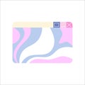 Retro vaporwave window browser isolated y2k style. Aesthetic pop flat vector illustration. Y2k aesthetic. Retro vector Royalty Free Stock Photo