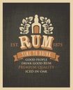 Retro vector banner on the theme of good Rum Royalty Free Stock Photo