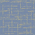 Retro vector broken grid seamless pattern background. Painterly brush scratch grunge style weave backdrop. Monochrome