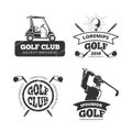 Retro vector golf labels, emblems, badges and logos