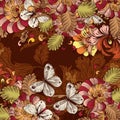 Retro vector wallpaper pattern with swirl floral Royalty Free Stock Photo