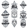 Retro Vehicle Club Emblems Set Royalty Free Stock Photo