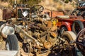 Retro Vehicle Engine In Salvage Yard Royalty Free Stock Photo