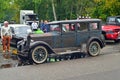 Classic retro vintage veteran prewar rusty zombie car Willys during car show Royalty Free Stock Photo