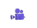 Retro video camera 3D render icon Royalty Free Stock Photo