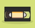 Retro video cassette isolated on a white background. Old record video recorder tape. Vintage style movie storage icon.