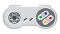 Retro video game controller or classical joystick flat vector color icon for apps or website