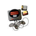 Retro video game device with two joysticks and games