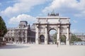 Retro view of the Arc de Triomphe du Carrousel, Paris, France