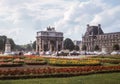 Retro view of the Arc de Triomphe du Carrousel, Paris, France Royalty Free Stock Photo