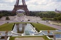 Retro view from the Eiffel Tower, Paris, France