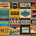 1314 Retro Vintage Advertisements: A retro and vintage-inspired background featuring retro vintage advertisements with retro gra