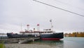 Retro vintage Angara Icebreaker ship in Irkutsk Russia