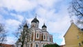 Retro vintage architecture Saint Alexander Nevsky Cathedral Historic Centre Old Town of Tallinn, Estonia