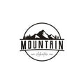 Retro Vintage badge of Mountain Adventure Travel, Forest Hill Camp logo design