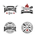 Retro Vintage bbq Barbeque barbecue grill vector logo design