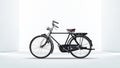 Retro vintage black bike on white modern background Royalty Free Stock Photo