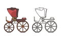 Retro vintage carriage, buggy for royal child Royalty Free Stock Photo