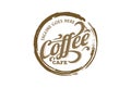 Retro Vintage Circular Coffee Letter Type Word Font Lettering Typography Calligraphy for Cafe Logo Design