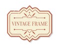 Retro vintage closeup label frame border vector