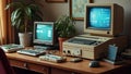 Retro vintage computer collection Royalty Free Stock Photo