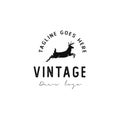 Retro vintage deer silhouette logo design Inspiration