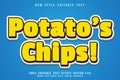 Potato Chips editable text effect emboss vintage style Royalty Free Stock Photo