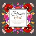 Retro vintage flower square