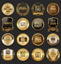 Retro vintage golden badges collection