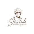 Retro vintage granny or grandma logo design