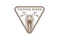 Retro Vintage Harley Davidson Motorcycle for Biker Club Logo Design Vector