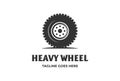 Retro Vintage Heavy Truck Wheel Tyre Logo Design Vector