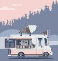 Retro vintage ice cream truck