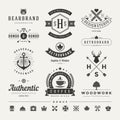 Retro Vintage Insignias or Logotypes set vector Royalty Free Stock Photo