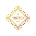 Retro Vintage Insignias or Logotypes. Vector design elements, business signs, logos, identity, labels, badges and objects. Royalty Free Stock Photo