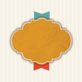 Retro vintage label background on wood background Royalty Free Stock Photo